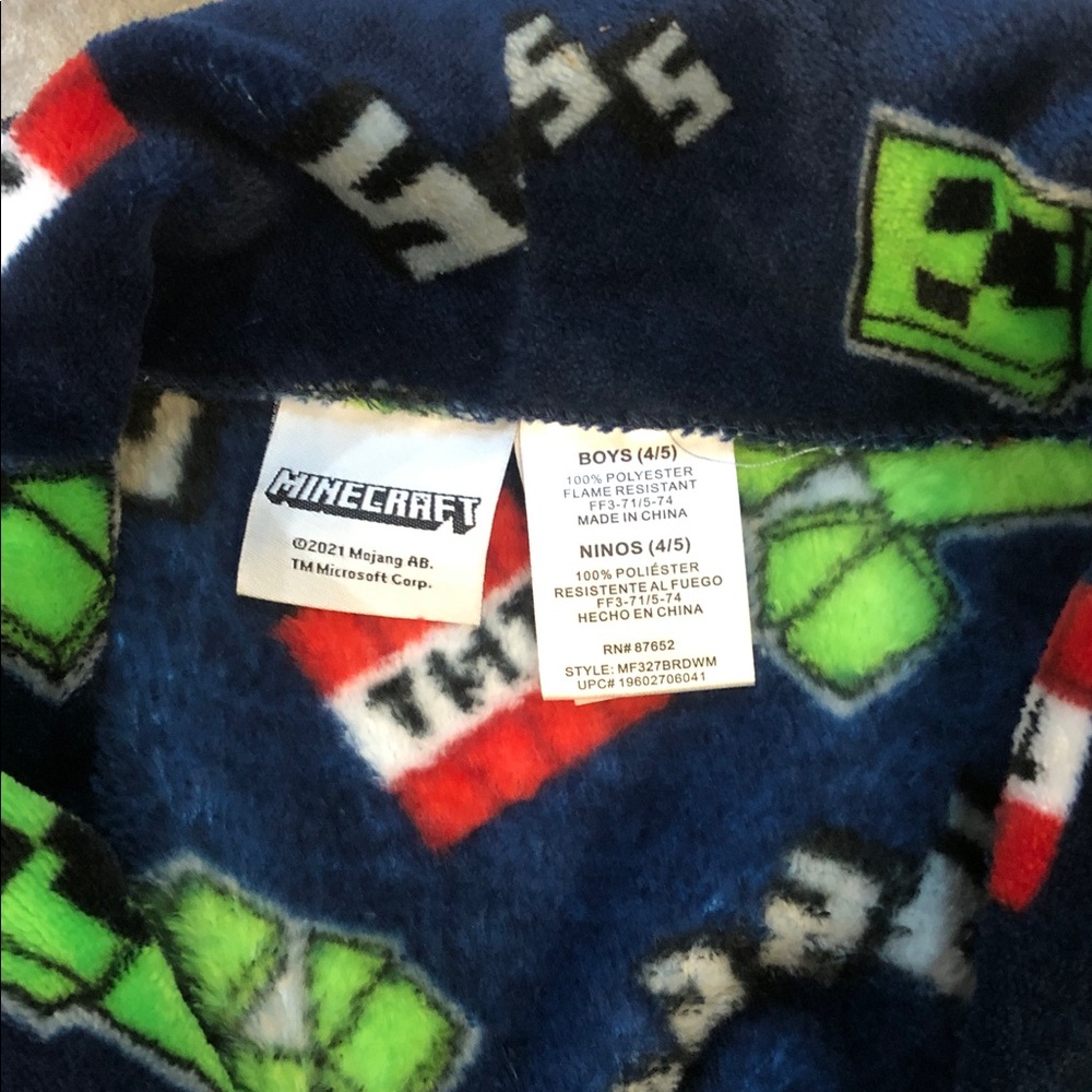 Minecraft Boys Robe Size 4-5 - Picture 3 of 4